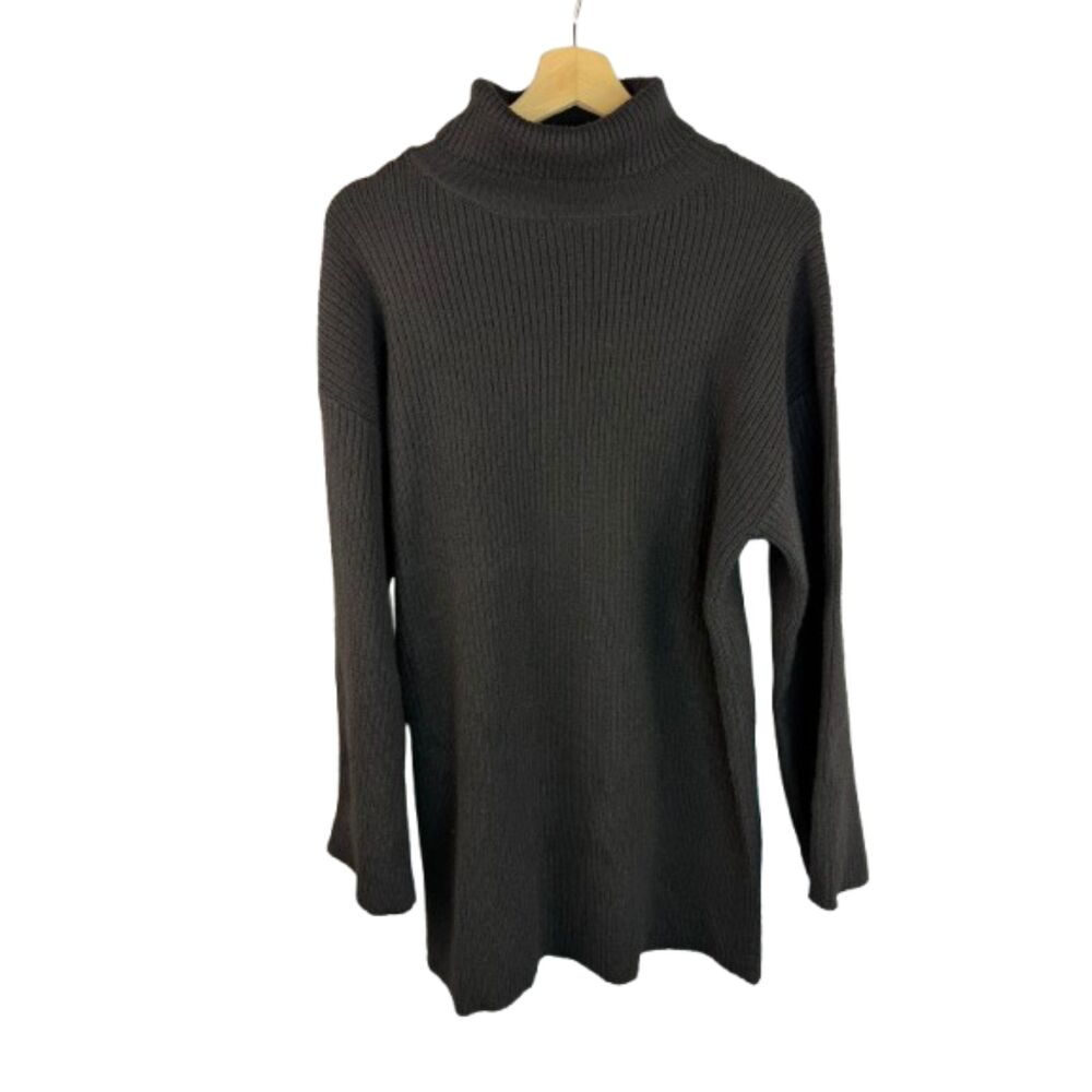 Princess Polly Black Ribbed Turtleneck Women's Long Sleeve Sweater Dress XS/S